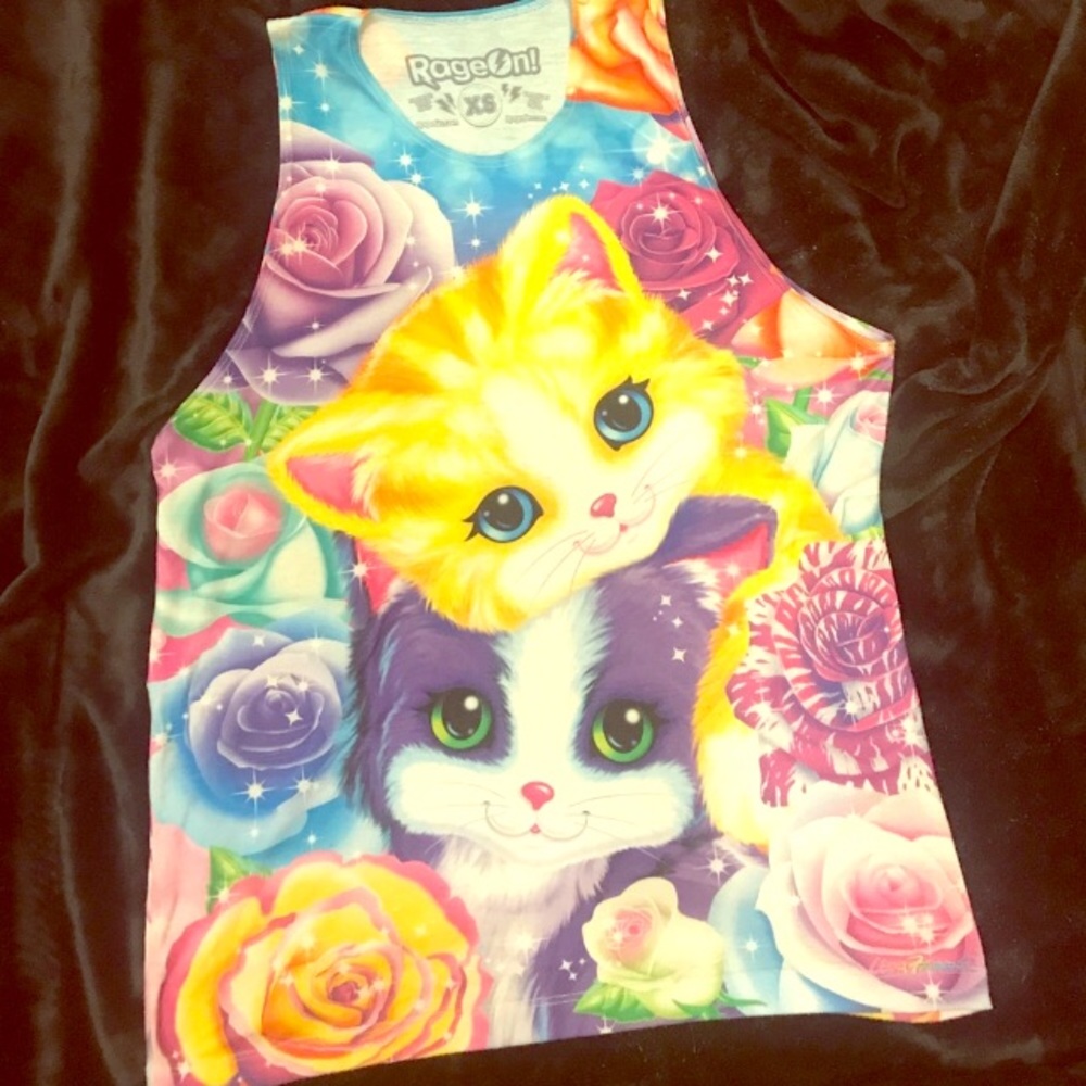 Lisa Frank 90s Kitty Rage On TEE